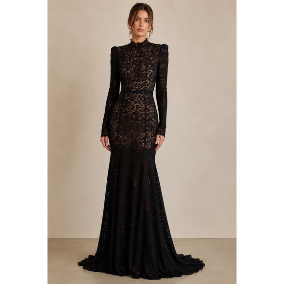 rotate birger christensen lace maxi dress Lace Maxi Dress Dark Blue